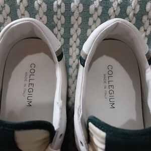 Collegium White and Dark Green Sneakers